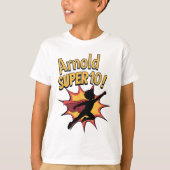 スーパーヒーローの誕生日の男の子の衣装トップ Tシャツ (正面)