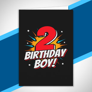 スーパーヒーローの誕生日ボーイ - 2歳 - 2回目の誕生日 カード