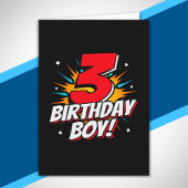 スーパーヒーローの誕生日ボーイ - 3歳 - 3回目の誕生日 カード