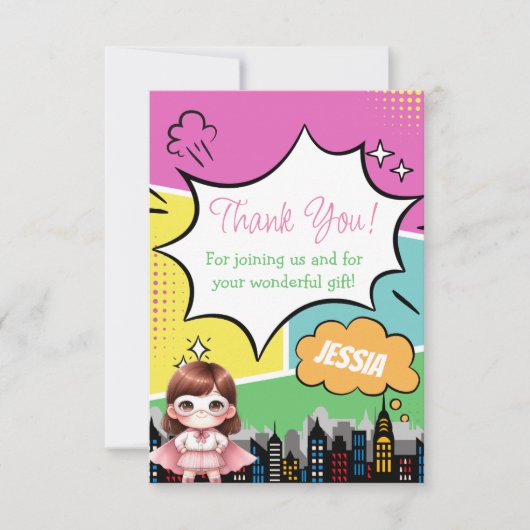 スーパーヒーローの誕生日 サンキューカード (正面)