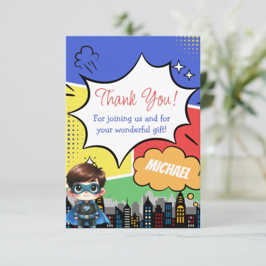 スーパーヒーローの誕生日 サンキューカード (スタンド正面)