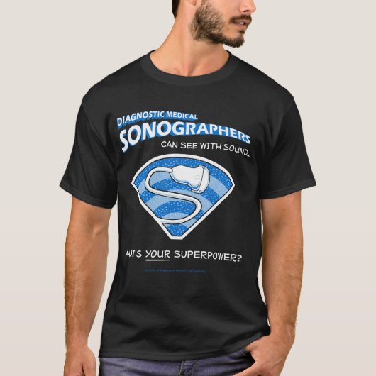 スーパーヒーローのSonographerの男性ワイシャツ Tシャツ (正面)