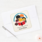 スーパーヒーローは読パーソナライズされた蔵書票 スクエアシール (封筒)