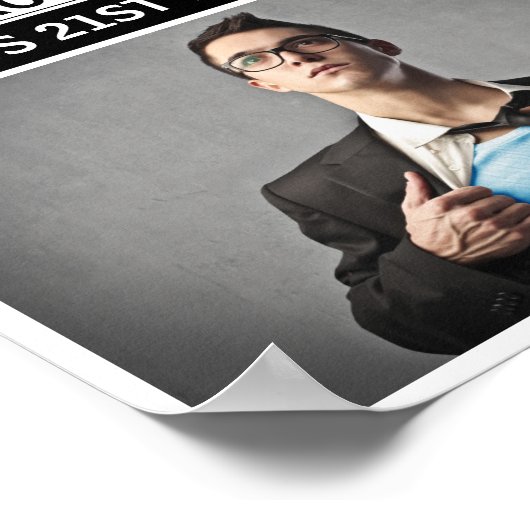 スーパーヒーローまたはビランの誕生日パーティーへようこそ ポスター (角)