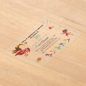 スーパーヒーローをテーマにしたベビーガールシャワー アクリル招待状 (レイダウン)