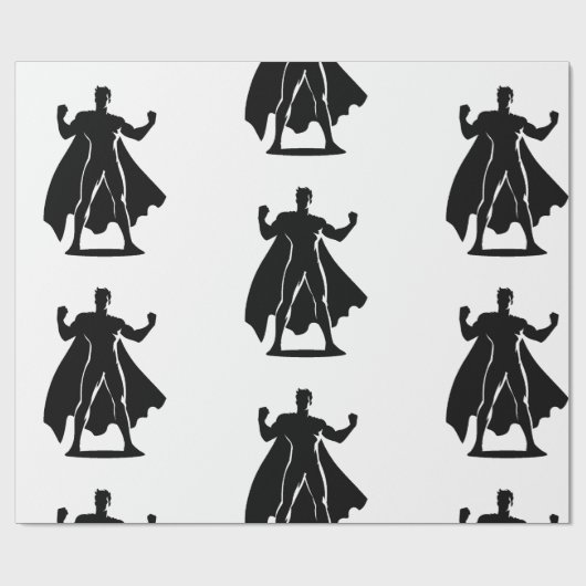 スーパーヒーローをテーマにした誕生日パーティギフト ラッピングペーパー (フラット)