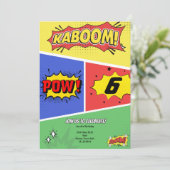 スーパーヒーローをテーマにした誕生日招待状パーティー 招待状 (スタンド正面)