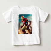 スーパーヒーローアイアンマンキッズTシャツ ベビーTシャツ (正面)