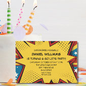 スーパーヒーローアセンブルポップ・アートのアート誕生日ボーイズ 招待状