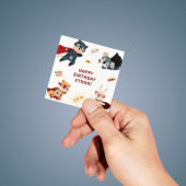 スーパーヒーローアニマルズキュートパーティー動物子供の誕生日 スクエアシール