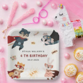 スーパーヒーローアニマルズキュートパーティー動物子供の誕生日 ペーパープレート (パーティー)