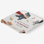 スーパーヒーローアニマルズキュートパーティー動物子供の誕生日 ペーパープレート (傾斜あり)