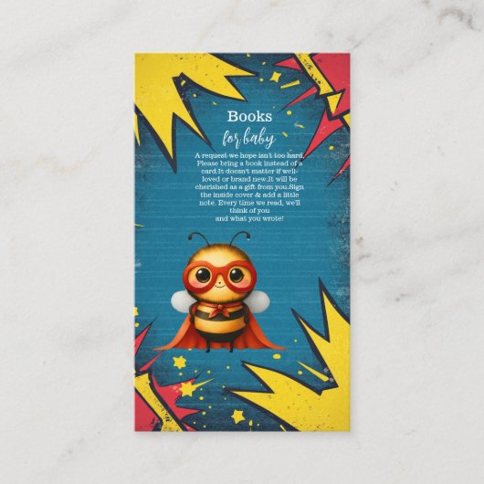 スーパーヒーローアニマルズボーイベビーシャワーベビー エンクロージャーカード (正面)