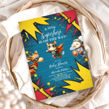 スーパーヒーローアニマルズボーイベビーシャワー