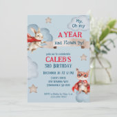 スーパーヒーローアニマルボーイズ誕生日 招待状 (スタンド正面)