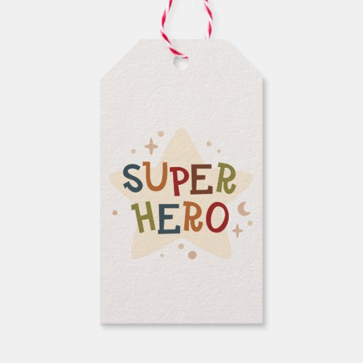 スーパーヒーローアニマル キュートな子供の誕生日 ギフトタグ (裏面)