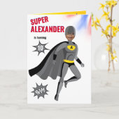 スーパーヒーローアメージングユニークボーイファブラス誕生日カー カード (黄色い花)