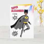 スーパーヒーローアメージングユニークボーイファブラス誕生日 カード (黄色い花)