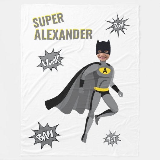 スーパーヒーローアメージングユニークボーイファブラス誕生日 フリースブランケット (正面)