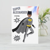 スーパーヒーローアメージングユニークボーイファブラス誕生日 招待状 (スタンド正面)