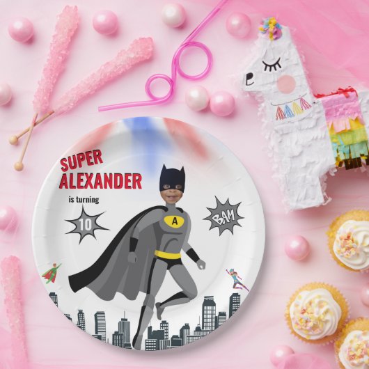 スーパーヒーローアメージングユニークボーイ素晴らしい ペーパープレート (パーティー)