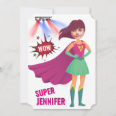 スーパーヒーローアメージング誕生日素晴らしユニーク 招待状 (正面)