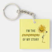 スーパーヒーローイエローアクリルキーチェーンバイアディラ・アコー キーホルダー (正面)
