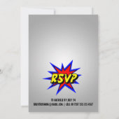 スーパーヒーローインザシティボーイズ誕生日 招待状 (裏面)