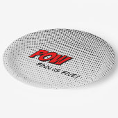 スーパーヒーローカスタマイズ可能な紙プレート- POWレッド ペーパープレート (アングル)