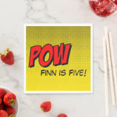 スーパーヒーローカスタムナプキンス – POWイエローブラックバック スタンダードランチョンナプキン (インサイチュ)