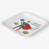 スーパーヒーローカスタムフォト誕生日紙プレート ペーパープレート (傾斜あり)