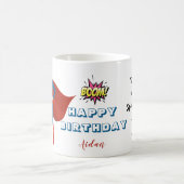 スーパーヒーローカスタムフォト誕生日 コーヒーマグカップ (中央)