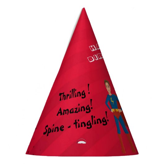 スーパーヒーローカスタムフォト誕生日 パーティーハット (左)