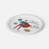 スーパーヒーローカスタムフォト誕生日 ペーパープレート (アングル)