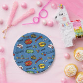 スーパーヒーローカラフルおもしろいパターン ペーパープレート (パーティー)