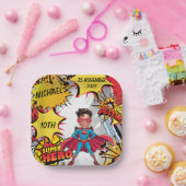 スーパーヒーローカリチャチュアパーティー街並 ペーパープレート (パーティー)