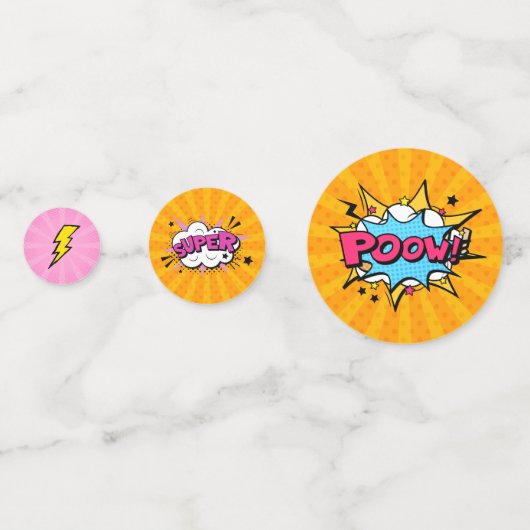 スーパーヒーローガールの誕生日パーティーデコレーション写真 コンフェッティ (裏面)