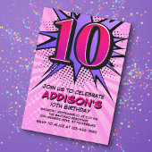 スーパーヒーローガールズ10誕生日招待状 招待状