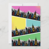 スーパーヒーローガールバースデーパーティーの招待 招待状 (裏面)