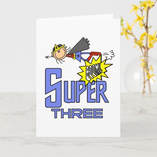 スーパーヒーローガール3rd誕生日Tシャツ&ギフト カード (黄色い花)