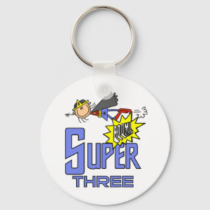 スーパーヒーローガール3rd誕生日Tシャツ&ギフト キーホルダー