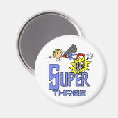 スーパーヒーローガール3rd誕生日Tシャツ&ギフト マグネット (正面/裏面)