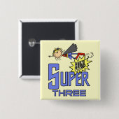 スーパーヒーローガール3rd誕生日Tシャツ&ギフト 缶バッジ (正面&裏面)