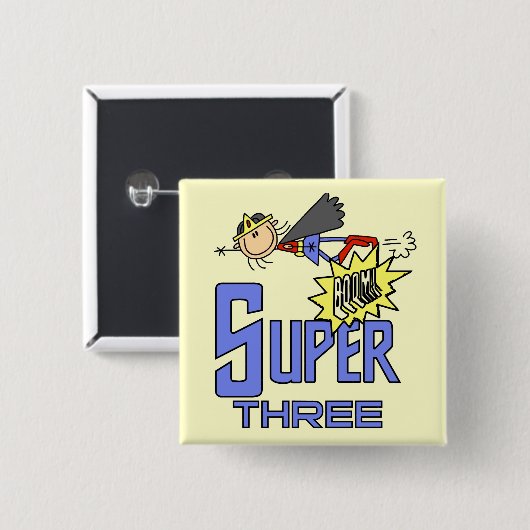 スーパーヒーローガール3rd誕生日Tシャツ&ギフト 缶バッジ (正面&裏面)