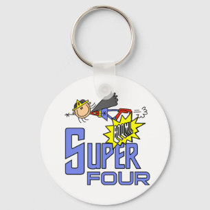 スーパーヒーローガール4th誕生日Tシャツとギフト キーホルダー
