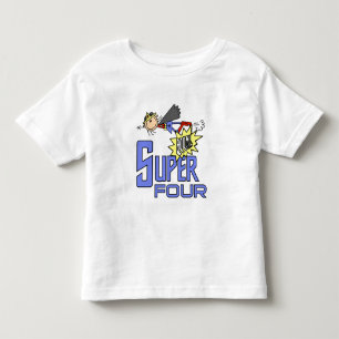 スーパーヒーローガール4th誕生日Tシャツとギフト トドラーTシャツ