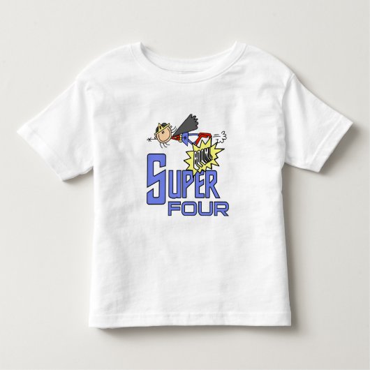 スーパーヒーローガール4th誕生日Tシャツとギフト トドラーTシャツ (正面)