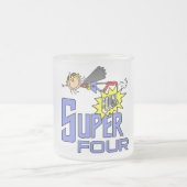 スーパーヒーローガール4th誕生日Tシャツとギフト フロストグラスマグカップ (中央)