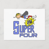 スーパーヒーローガール4th誕生日Tシャツとギフト ポストカード (正面)