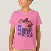 スーパーヒーローガール4th誕生日Tシャツとギフト Tシャツ (正面)